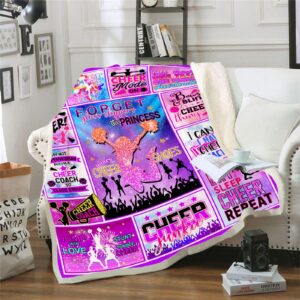 cheerleader gifts blanket 60”x50”, cheerleading gifts for girls teens kids, cheer gifts for cheerleaders, cheerleading gifts for cheerleaders cheer team, soft cozy warm blanket for couch bed sofa