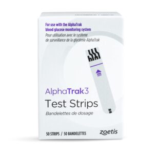 alphatrak 3 test strips for use with at3 blood glucose monitoring system for cats, dogs, and horses, 50 count