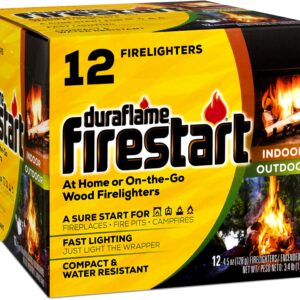 Fire Starter for Indoor and Outdoor Use - Quick Ignition Fire Logs for BBQ, Fireplace, Fire Pit and Campfires (12 Pack)