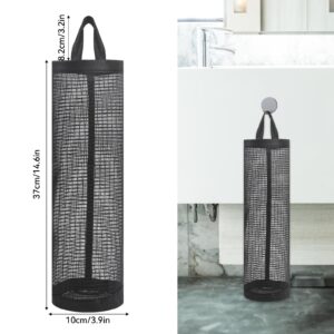 2Pack Plastic Bag Holder, Grocery Bag Holder for Plastic Bags Mesh Hanging Storage Dispenser Trash Bag Organizer Shopping Bag Holder for Plastic Bags