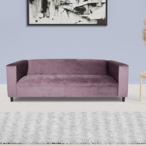 coast to coast sofas broadway velvet sofa for living room, modern 3-seater sofas couches for bedroom, office, and apartment with solid wood frame (lavender)