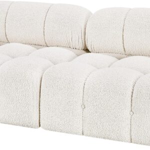 Meridian Furniture 611Cream-S68B Ames Collection Modern | Contemporary Modular Sofa with Rich Cream Boucle Fabric, Modular to Create Infinite Configurations, 68" W x 34" D x 28" H, Cream