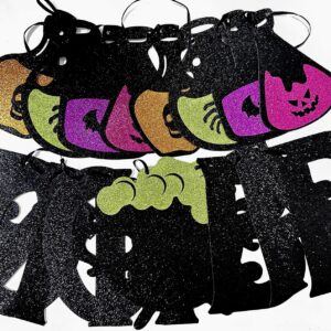 Potion Bar Banner Halloween Poison Bat Horrible Witches Haunted House Theme for Men Women Halloween Festival Holiday Party Purple Glitter Decorations (Potion Bar)