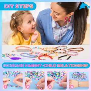 5800 PCS Clay Beads Bracelet Making Kit, 24 Colors Flat Preppy Beads for Friendship Jewelry Making, Polymer Heishi Beads with Charms DIY Arts and Crafts Birthday Gifts Toys for Teen Girls Age 6+