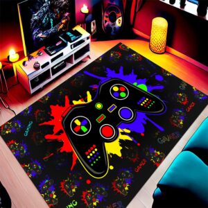 game controller gamer modern area rugs non-slip color 3d printed gamepad gaming gift for living room bedroom carpets throw rugs doormats entrance floor mat home decor -4x6ft