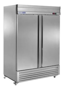 kratos commercial freezer, 2-door reach-in freezer, 54"w, 46 cu ft, self-closing doors (68k-774)