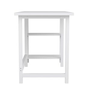 Martha Stewart Beckett Modern Trestle Desk with Open Side Shelving in White Wood Grain Finish