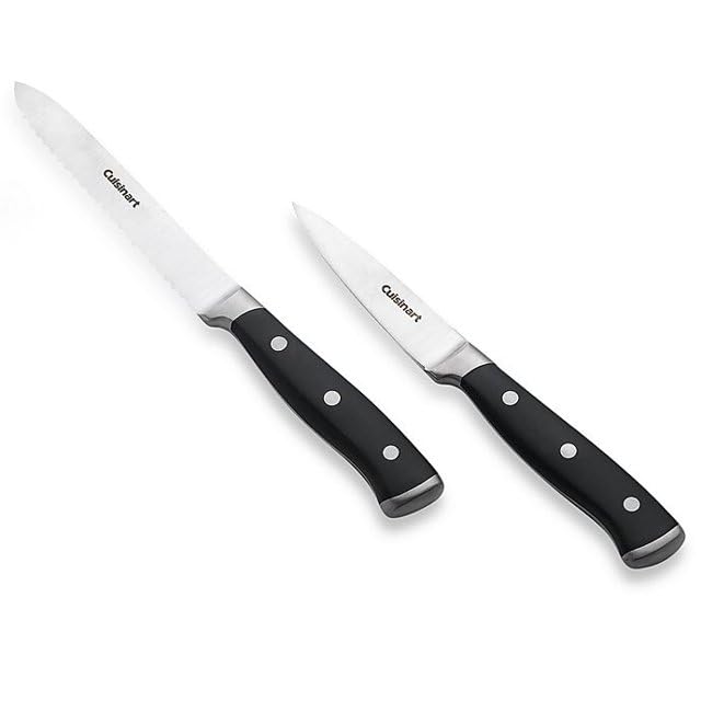 Cuisinart Classic Forged High-Carbon Stainless Steel full-tang Triple Rivet Knife Set With Black Blade Cover/Shealths (2-Piece)