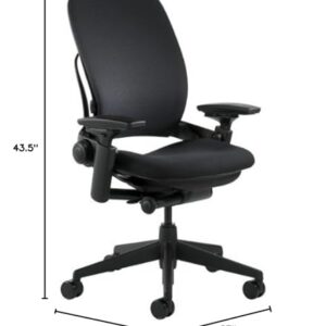 Steelcase Leap V2 Chair Black Fully Adjustable with Seat Depth,Tilt and Tension Contorl,4 Way Adjustable Arms Remanufactured Renewed