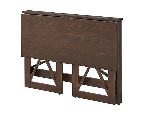 Stakmore Folding Desk with Built in 100V outlet and USB, Espresso Finish