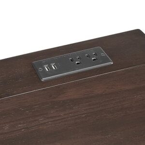 Stakmore Folding Desk with Built in 100V outlet and USB, Espresso Finish