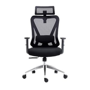 Techni Mobili Truly Ergonomic Office Chair with Lumbar Support & Adjustable Headrest – Breathable Mesh Office Chair with 5 Precision Adjustment Points, Black