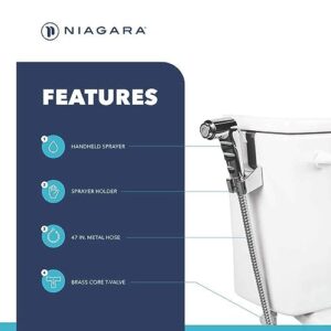 Niagara Luxury Handheld Bidet Sprayer – Adjustable Water Pressure for New and Existing Toilets, Mounted to Wall or Toilet, Cloth Diapers and for Bathing Pets