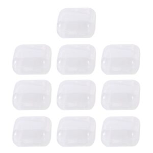 10pieces/set mini square storage containers box clear earplugs storage holder for tiny bead jewelry plastic earring box mini clear organizer box container bins