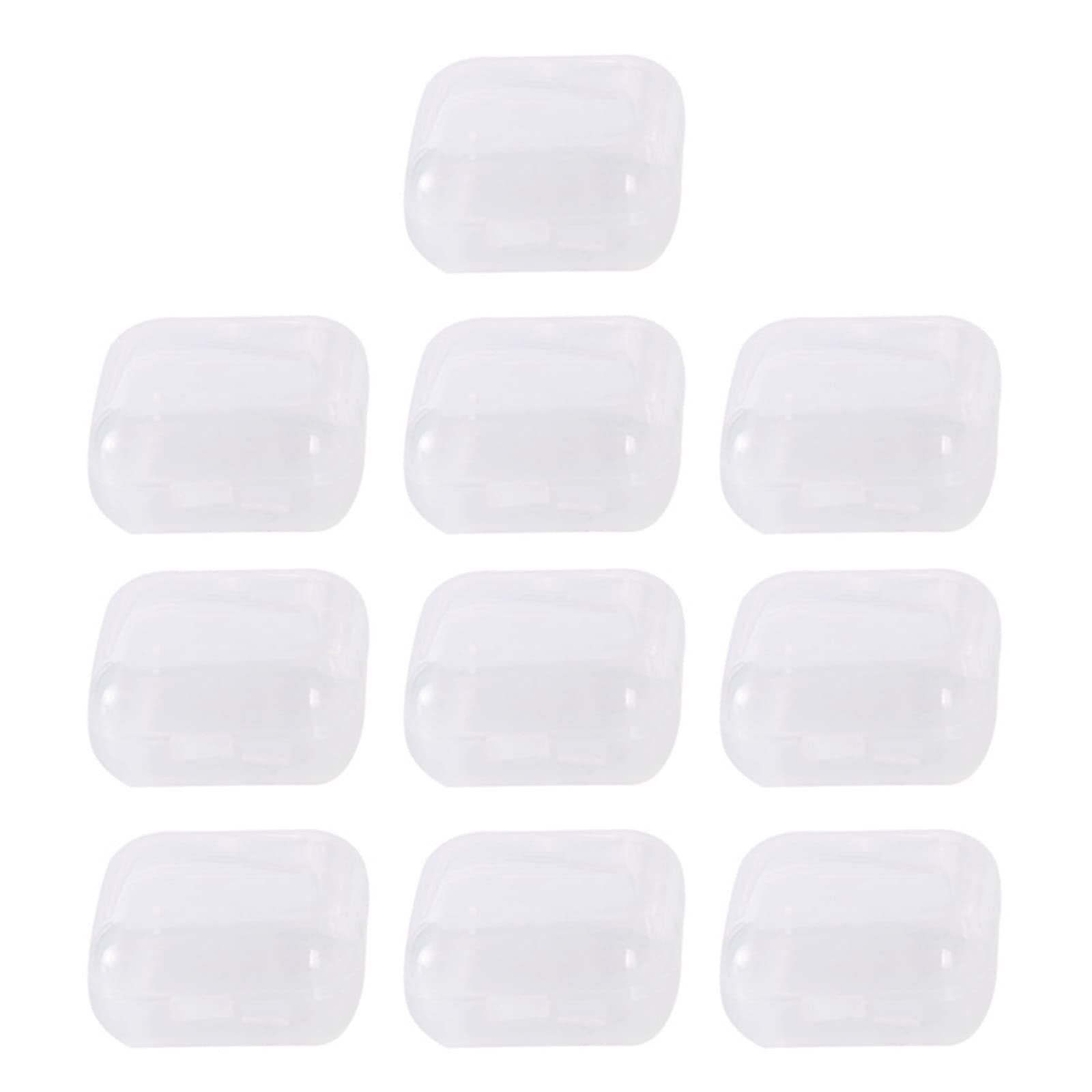 10Pieces/Set Mini Square Storage Containers Box Clear Earplugs Storage Holder for Tiny Bead Jewelry Plastic Earring Box Mini Clear Organizer Box Container Bins