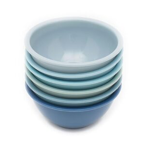 Stacking Pinch Bowl Set for Food Prep, 6 Pack by Home Basics | Ombre Blue Colors | Thick Outer Rim | Space-Saving | Durable Lightweight Plastic | 8 oz Capacity