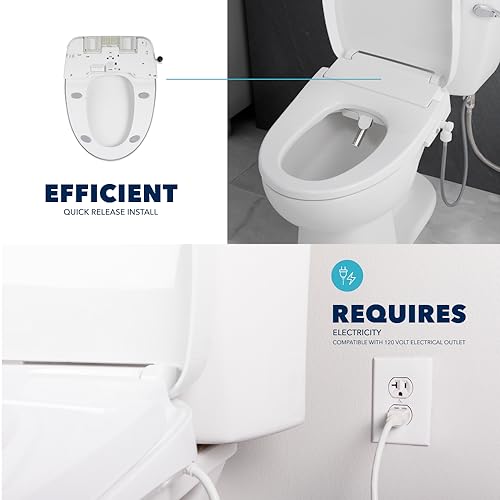 Niagara Hydrotech Electric Bidet Seat – Elongated Bidet Toilet Seat with Adjustable Water Temperature, Heated Seat, Adjustable Nozzle Position, Front & Rear Wash, Warm Air Dryer, Nightlight, Remote