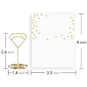 Wettin 26Pcs Table Number Holders, Cute Place Card Holder, Small Table Card Holders, Table Number Stands, Wire Picture Holder Photo Clip for Wedding Centerpieces Bridal Shower Birthday (Gold)