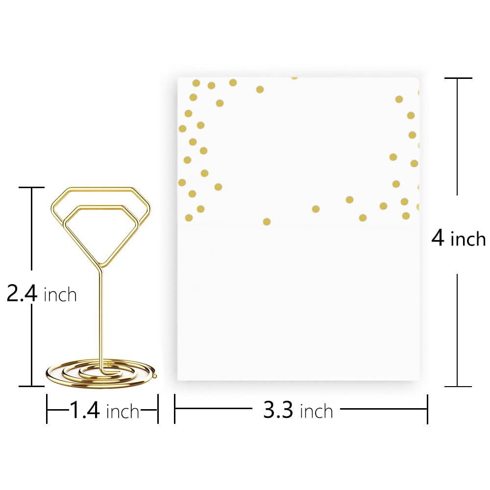 Wettin 26Pcs Table Number Holders, Cute Place Card Holder, Small Table Card Holders, Table Number Stands, Wire Picture Holder Photo Clip for Wedding Centerpieces Bridal Shower Birthday (Gold)