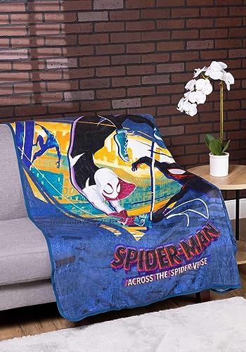 Spider-Man Micro Raschel Throw Blanket, Gwen and Miles Across The Spider-Verse Standard