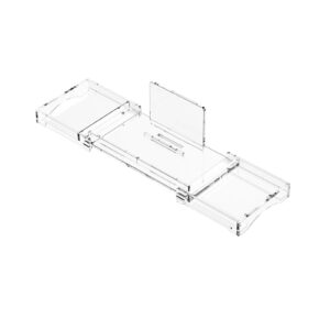 WINFFOR Acrylic Bathtub Tray Expandable Bath Tub Caddy, 32'' Bath Tray for Bathtub Adjustable Caddy Tray with Extending Sides (Clear)