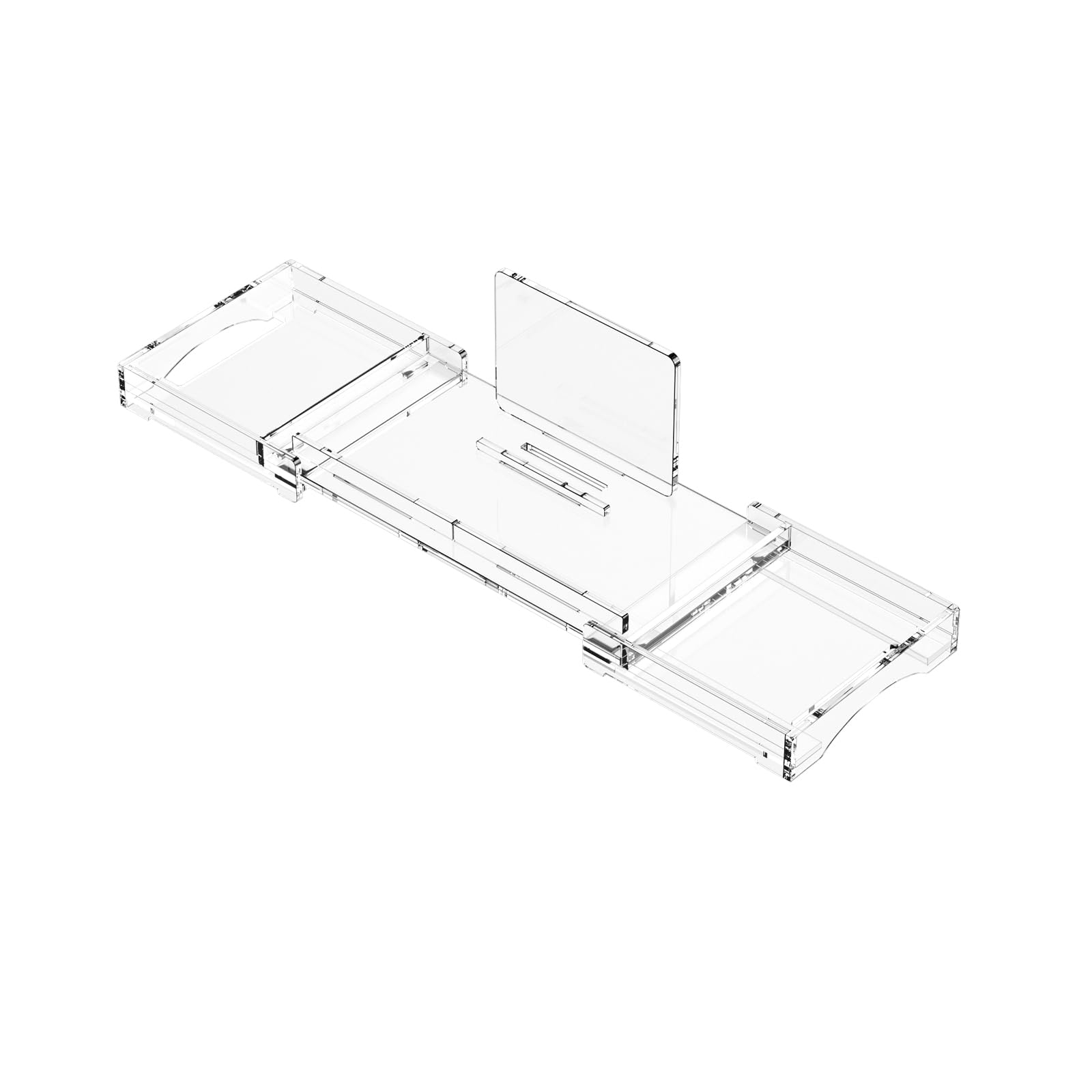 WINFFOR Acrylic Bathtub Tray Expandable Bath Tub Caddy, 32'' Bath Tray for Bathtub Adjustable Caddy Tray with Extending Sides (Clear)