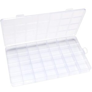 eppingwin 28 grids bead organizer, craft organizers and storage, acrylic organizers, plastic bead organizer box for crafts organizing storing