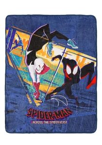 spider-man micro raschel throw blanket, gwen and miles across the spider-verse standard