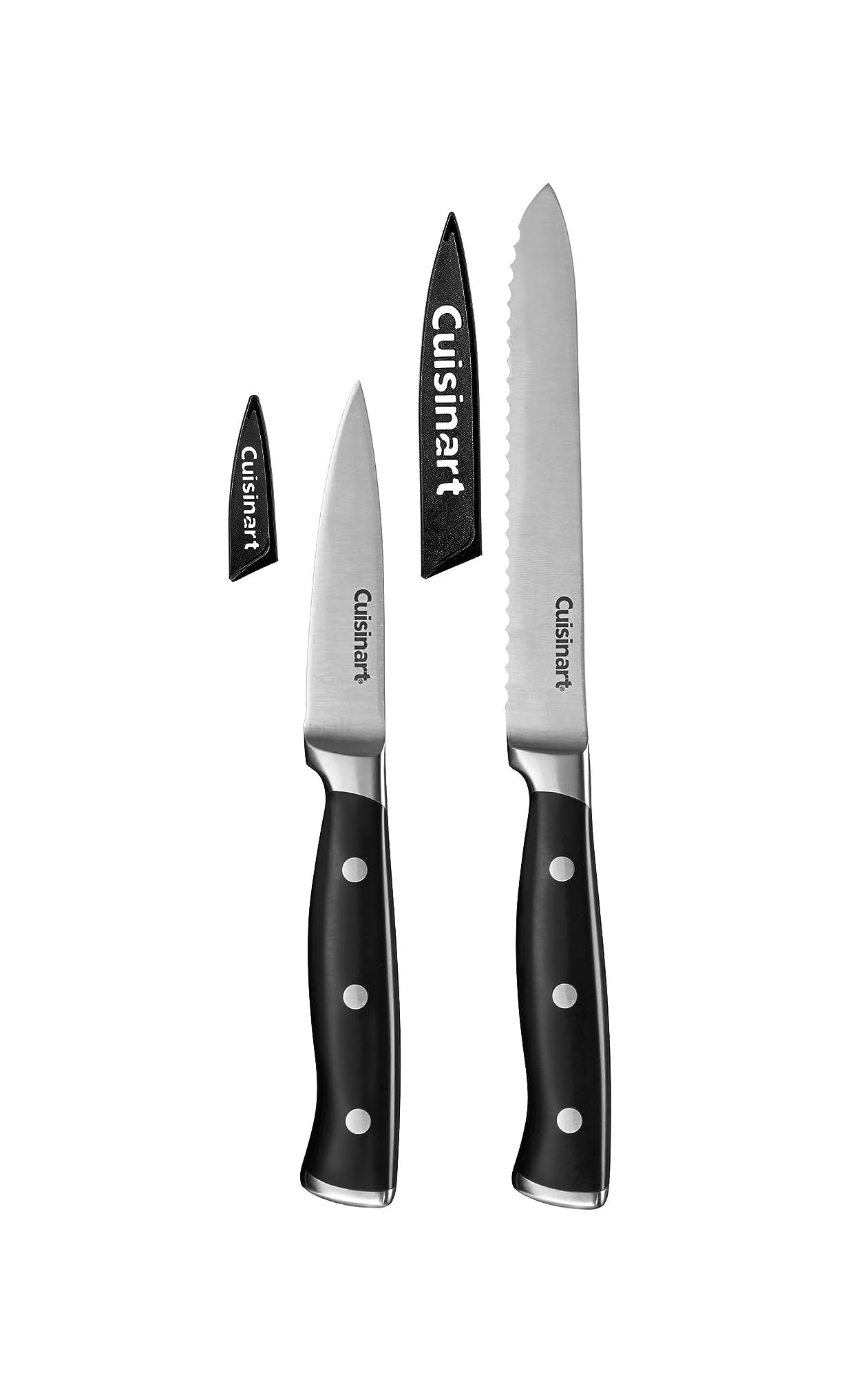 Cuisinart Classic Forged High-Carbon Stainless Steel full-tang Triple Rivet Knife Set With Black Blade Cover/Shealths (2-Piece)