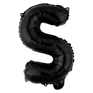 Restaurantware Balloonify 16 Inch Letter Balloon 1 Alphabet Party Balloon - Letter S Self-Sealing Black Foil Mylar Balloon Hanging Film Decoration For Birthday Wedding Or Graduation