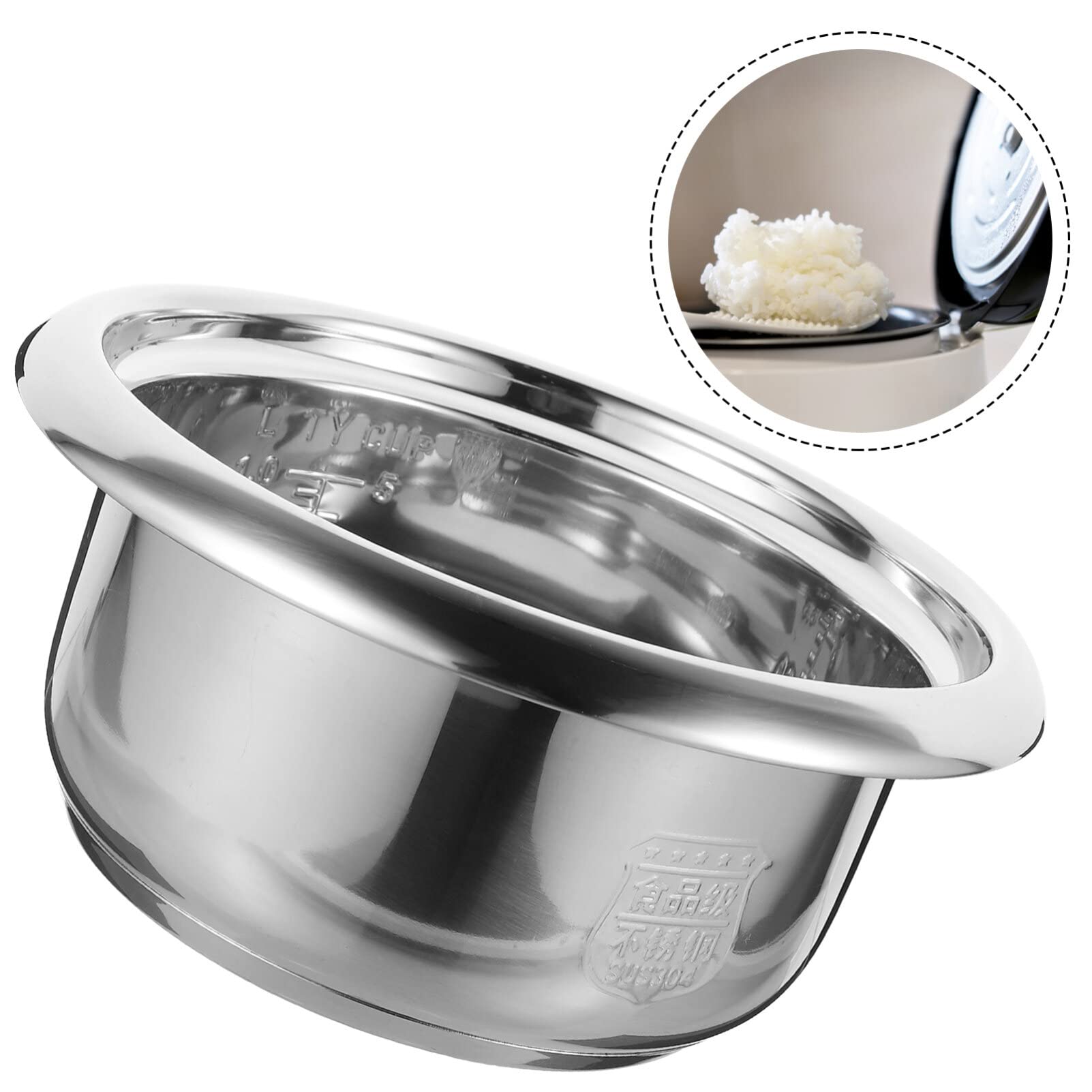 Gadpiparty Rice cooker liner electric cooker insert power cooker insert liner rice cooker accessories stainless rice cooker electric cooker supplies pots and pans indoor Stainless steel