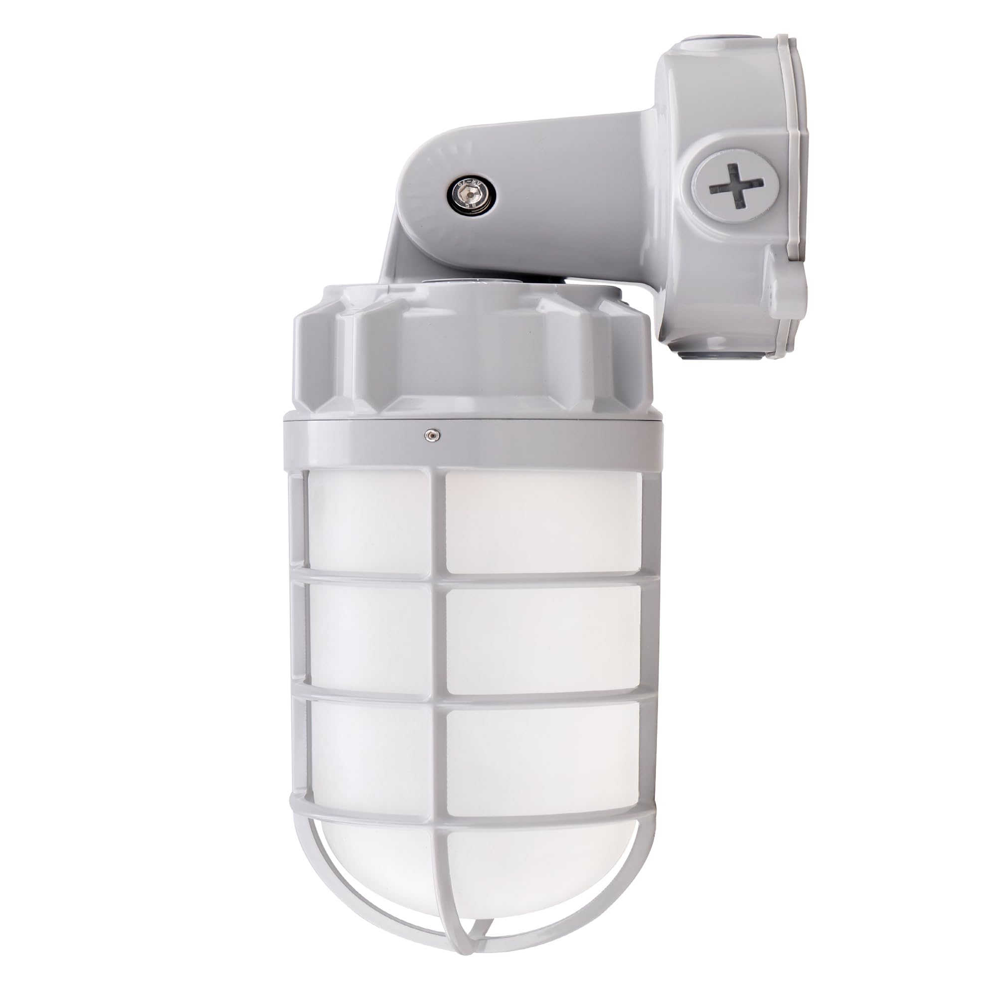 LED Vapor Tight Jelly Jar Light 21W, 5000K, Wall/Ceiling Mount Vapor-Proof LED, IP65 Wet Rated Security Cage Light for Indoor and Outdoor Lighting, UL Certified