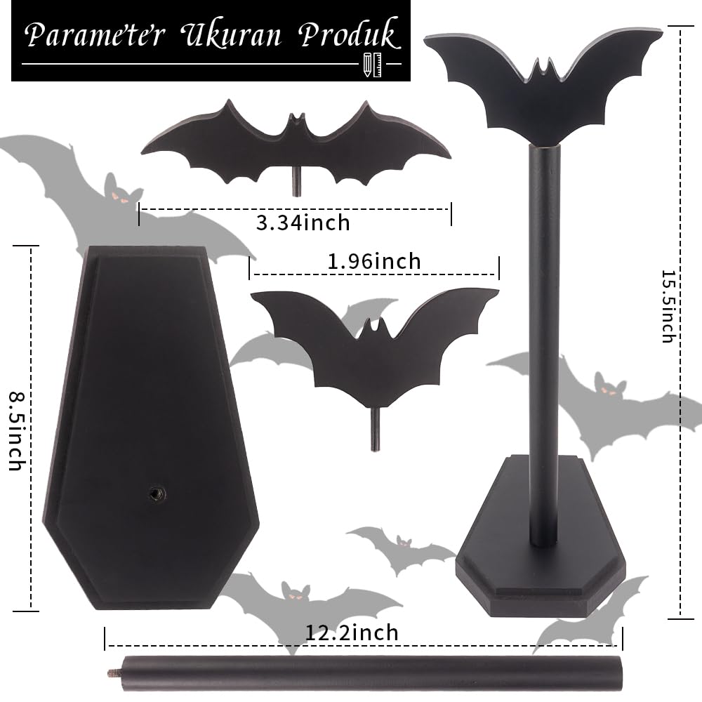 Bat Paper Towel Holder, Paper Towel Roll Holder for Kitchen Bathroom, Halloween Kitchen Decor, Goth Kitchen Decor with Coffin Base, Gothic Kitchen Decor for Countertop Stand, Witchy Gifts for Women