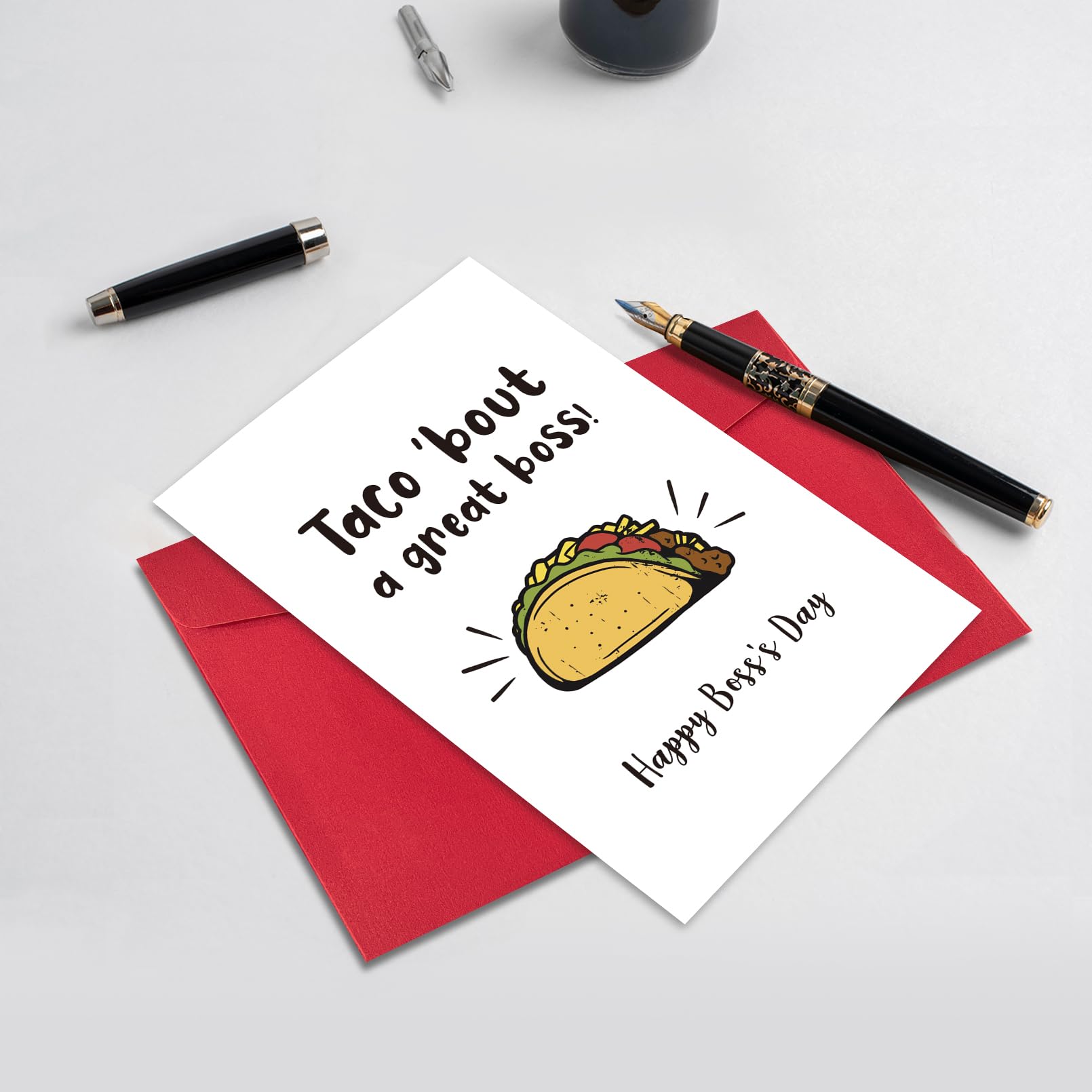 Ogeby Funny Boss Day Cards Gifts for Boss Women Men, Happy Boss Day Card Gifts for Him Her, Taco About a Great Boss