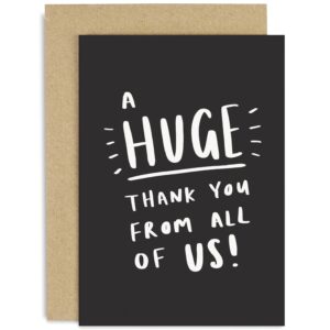 old english co. huge thank you card for colleague - farewell card for coworker, boss, manager from team - leaving card for him her on new job | blank inside with envelope