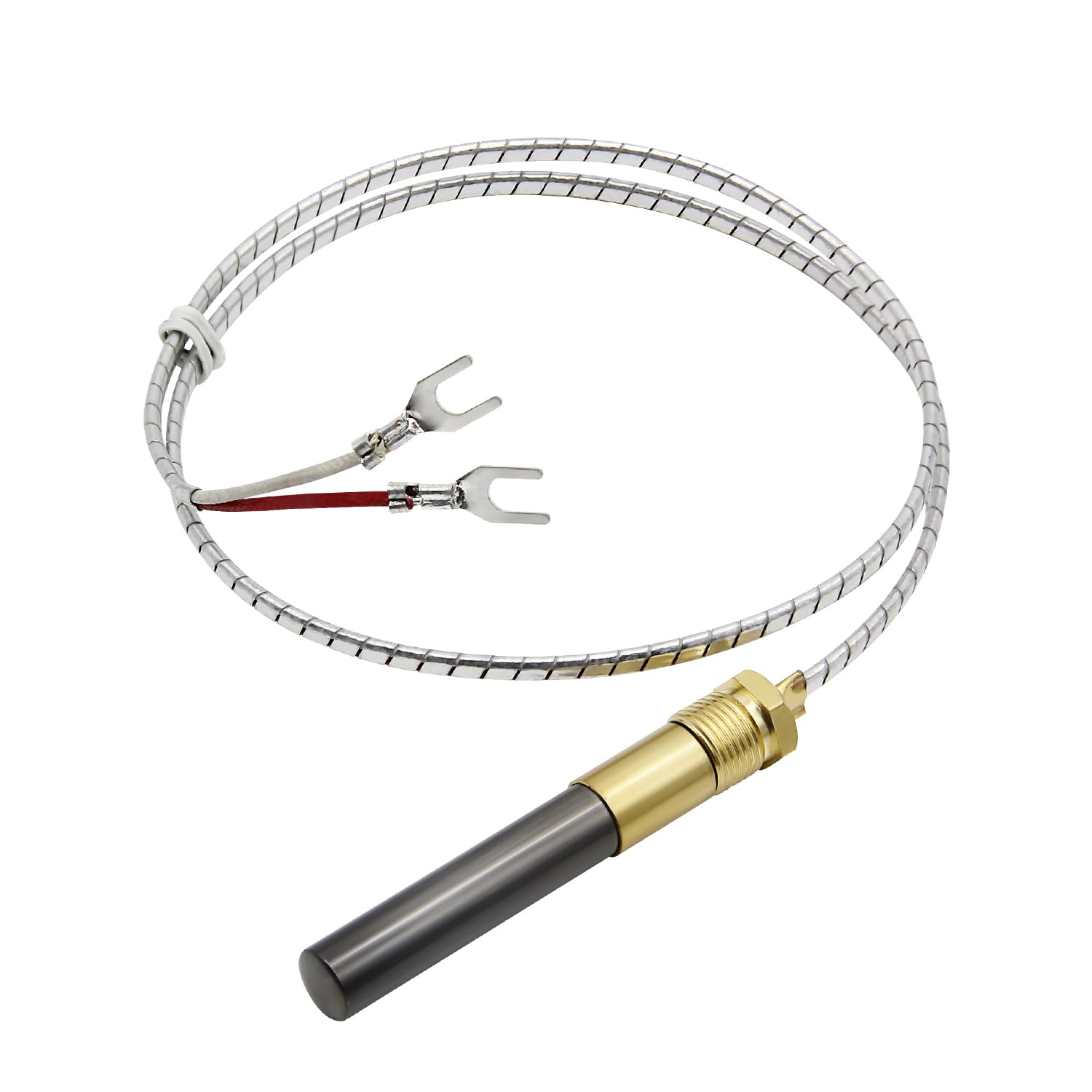 Ganivsor 24" Thermopile Generators 750 Millivolt Thermopile Q313A for Gas Water Heater/Fireplace/Gas Fryer/Oven, 750 Temperature Resistance Cluster Thermocouple for Fireplace (24" Aluminum)