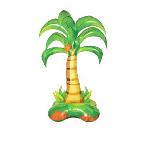 52 inches large inflatable standing palm tree balloons, green blow up foil mylar coconut tree balloons for birthday baby shower decorations hawaiian luau aloha tropical summer beach party supplies