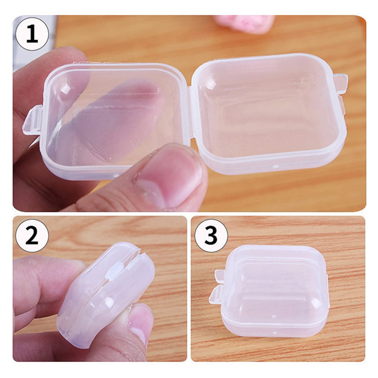 10Pieces/Set Mini Square Storage Containers Box Clear Earplugs Storage Holder for Tiny Bead Jewelry Plastic Earring Box Mini Clear Organizer Box Container Bins