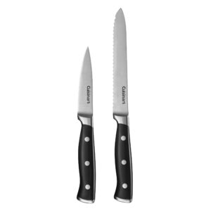 cuisinart classic forged high-carbon stainless steel full-tang triple rivet knife set with black blade cover/shealths (2-piece)