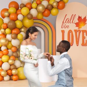 Beaumode Thanksgiving Balloon Arch Garland Kit Orange Yellow Brown Balloons 134pcs for Fall Harvest Birthday Little Pumpkin Baby Shower Fall Love Bridal Shower Friendsgiving Turkey Party Decorations