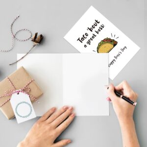 Ogeby Funny Boss Day Cards Gifts for Boss Women Men, Happy Boss Day Card Gifts for Him Her, Taco About a Great Boss