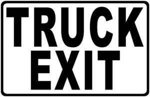 truck exit sign. 18x24 metal