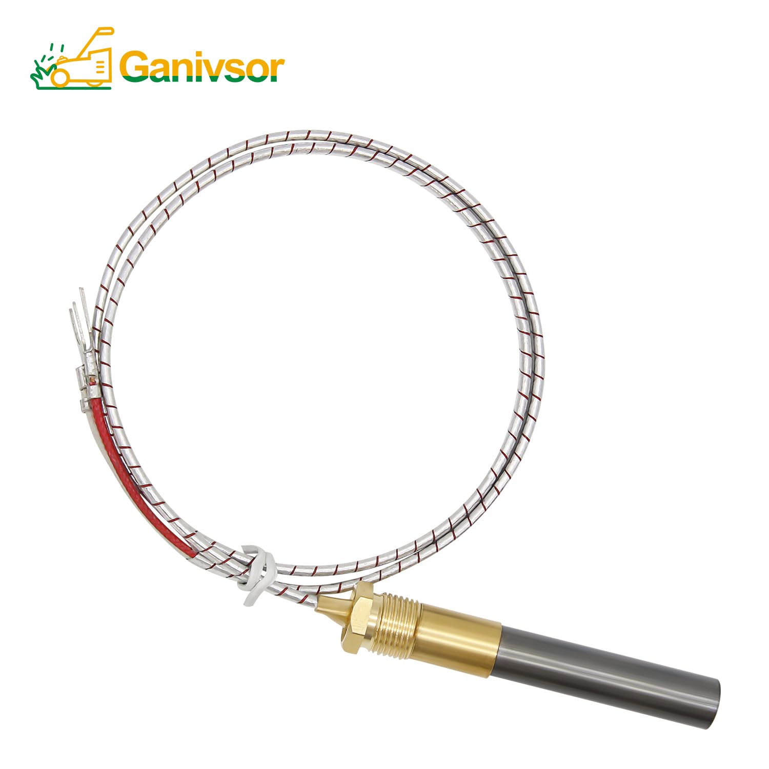 Ganivsor 24" Thermopile Generators 750 Millivolt Thermopile Q313A for Gas Water Heater/Fireplace/Gas Fryer/Oven, 750 Temperature Resistance Cluster Thermocouple for Fireplace (24" Aluminum)