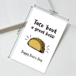 Ogeby Funny Boss Day Cards Gifts for Boss Women Men, Happy Boss Day Card Gifts for Him Her, Taco About a Great Boss