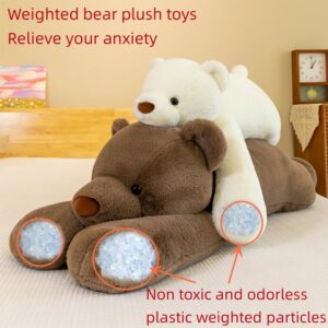 SNOWOLF Giant Weighted Bear Stuffed Animals, 40" White Bear Plush Throw Pillow Super Cute Kawaii Plushie Polar Bear Hugging Toys Gifts for Boys Girls Adults, 100cm, White