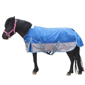 gallopoff mini horse/pony/foal/miniature size 36"-51" lightweight waterproof & breathable 1200 denier turnout blanket with no filling royalblue 51"