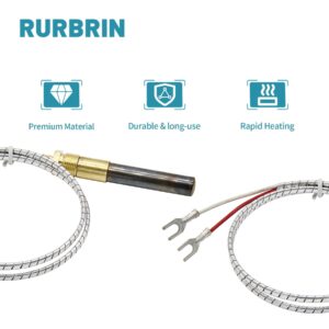 RURBRIN (2PCS) 24” 750mv Thermopile Generators Q313A Fit for Heat Glo Heatilator, 750 Millivolt Fireplace Thermocouple, Fit for Stove Gas Ovens/Gas Fireplace/Water Heater/Frying Furnace (Aluminum)