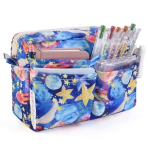 e-weichen multiple pockets art tool sketch storage bags marker pouch pen pencil case simple stationery waterproof bag for journal office adults colored galaxy