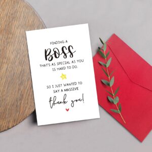 Ogeby Happy Boss’s Day Card Gifts for Him Her, Funny Boss Birthday Cards Gifts for Boss Women Men, I Just Wanted to Say a Massive Thank You