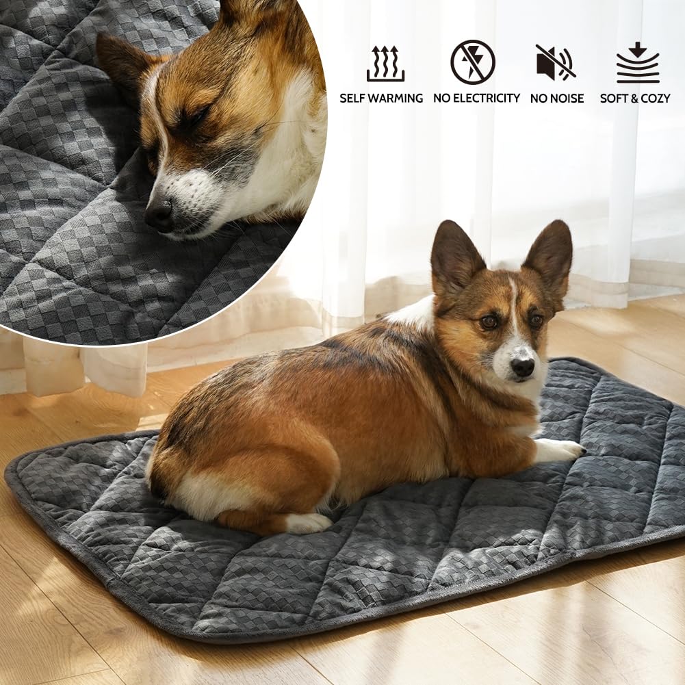 ARGOPET Self Warming Cat Bed (20"x16") Self Heating Cat Mat Warm Thermal Pet Pad with Anti-Slip Bottom Machine Washable Dog Crate Pad for Outdoor and Indoor Pets.